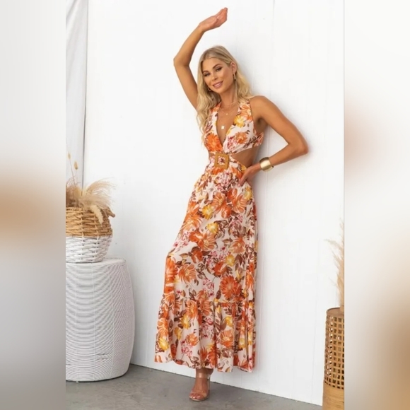 Amaroso floral dress *free gift with purchase - Picture 5 of 8